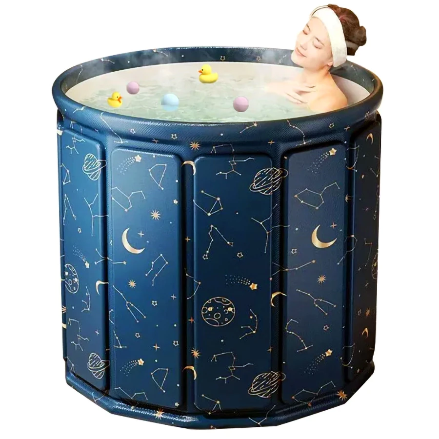 Banheira Dobrável SPA Adulto Portátil 70cm 254 Litros Ofurô Reforçado com Drenagem Rápida